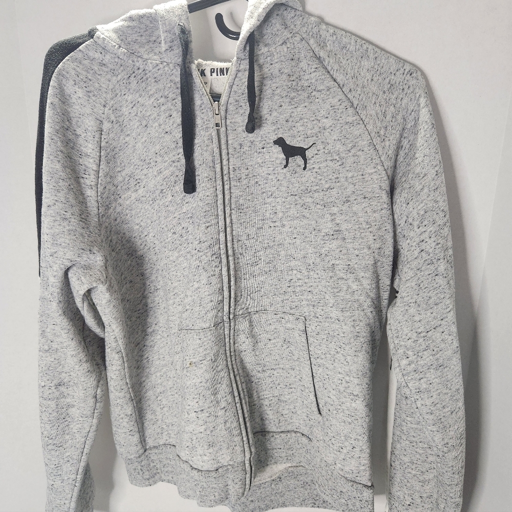 Victoria's Secret PINK Light Gray Zip-Up Sweater for Women